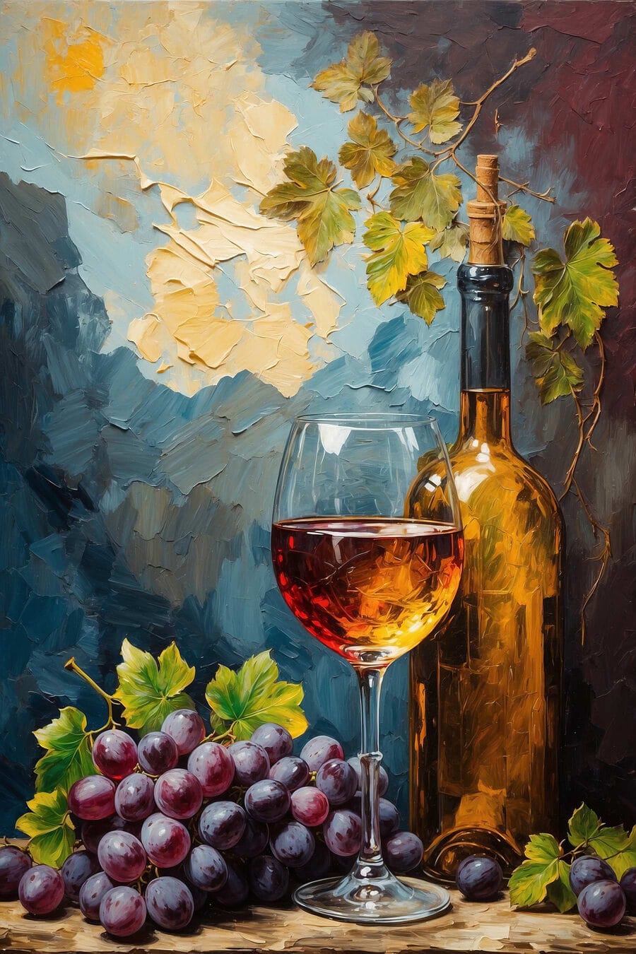 Vin et raisins — motif complet