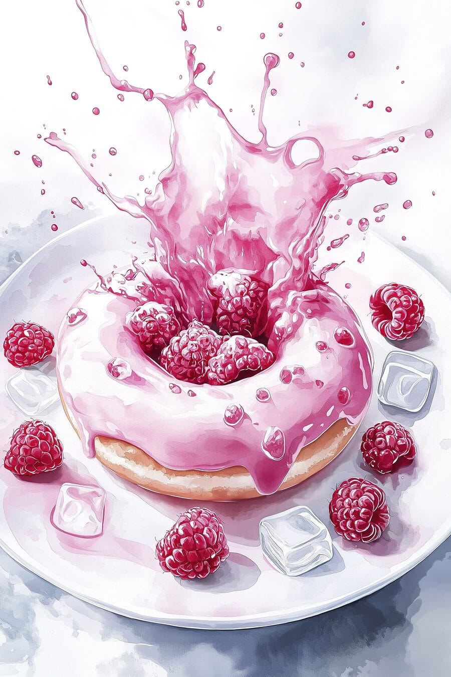 Donut à la framboise — motif complet