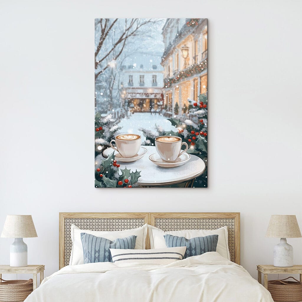 Café et façades illuminées — intérieur 1