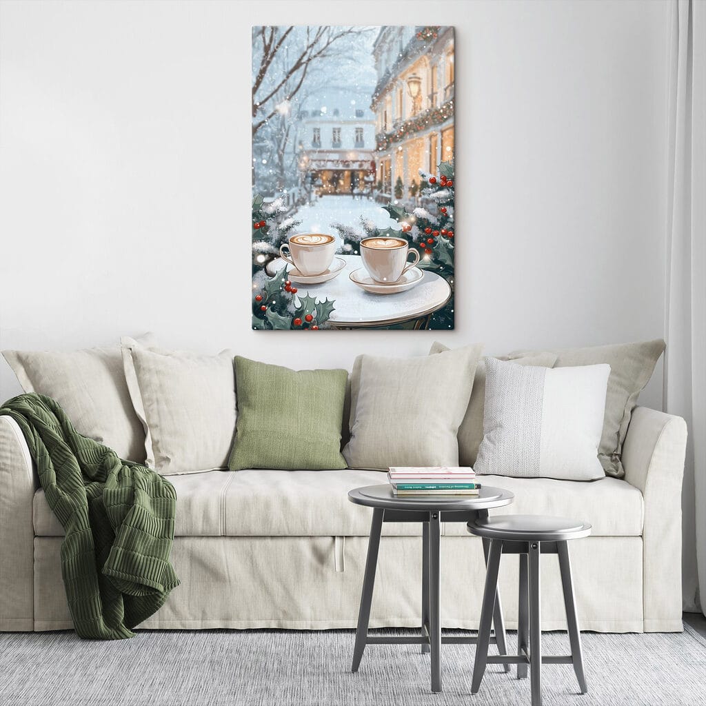 Café et façades illuminées — intérieur 2