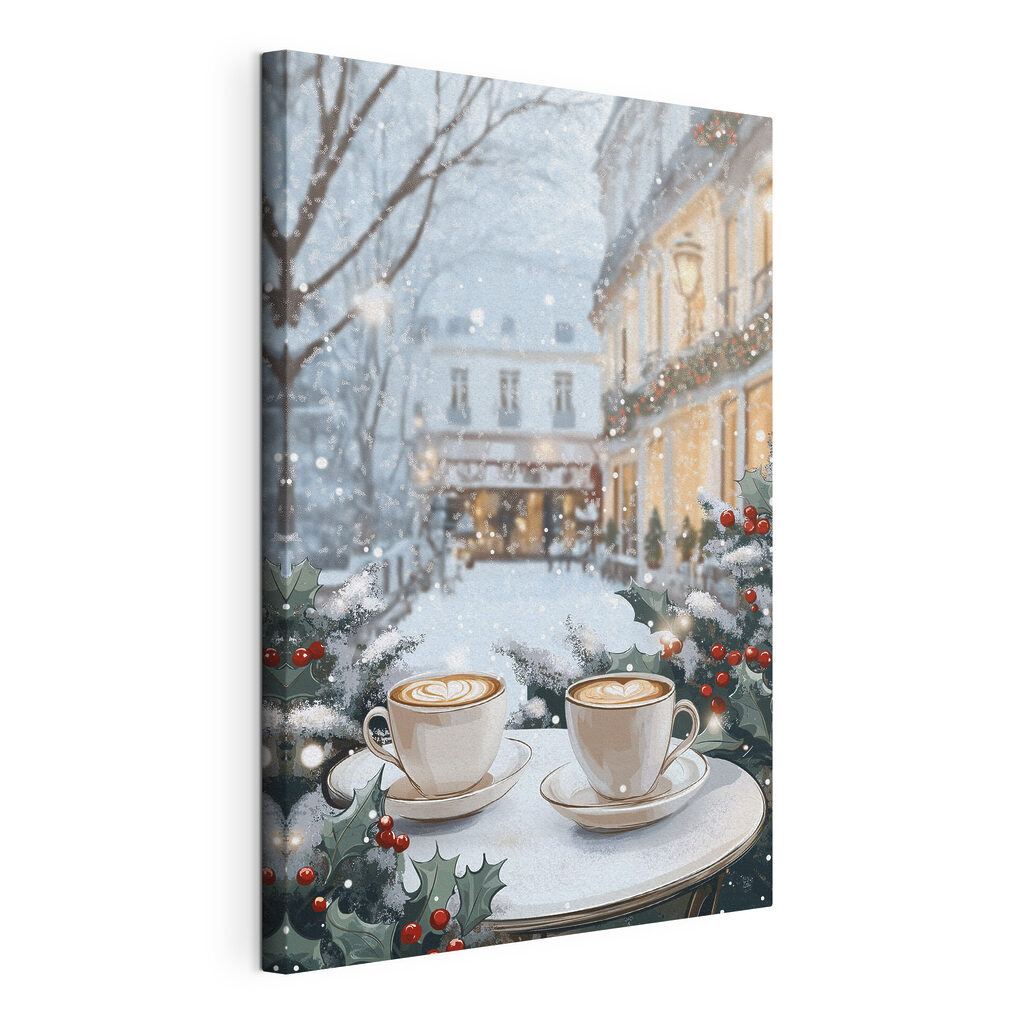 Café et façades illuminées — vue du produit