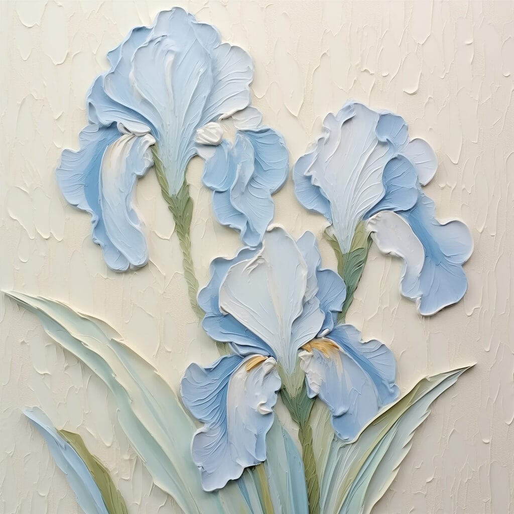 Iris bleu pâle — motif complet