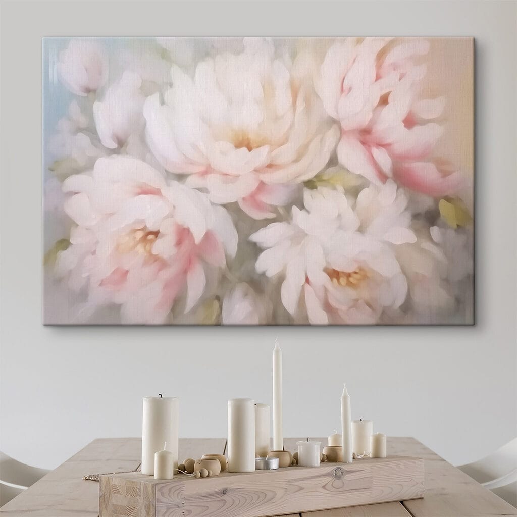 Pivoines voilées de rose — intérieur 1