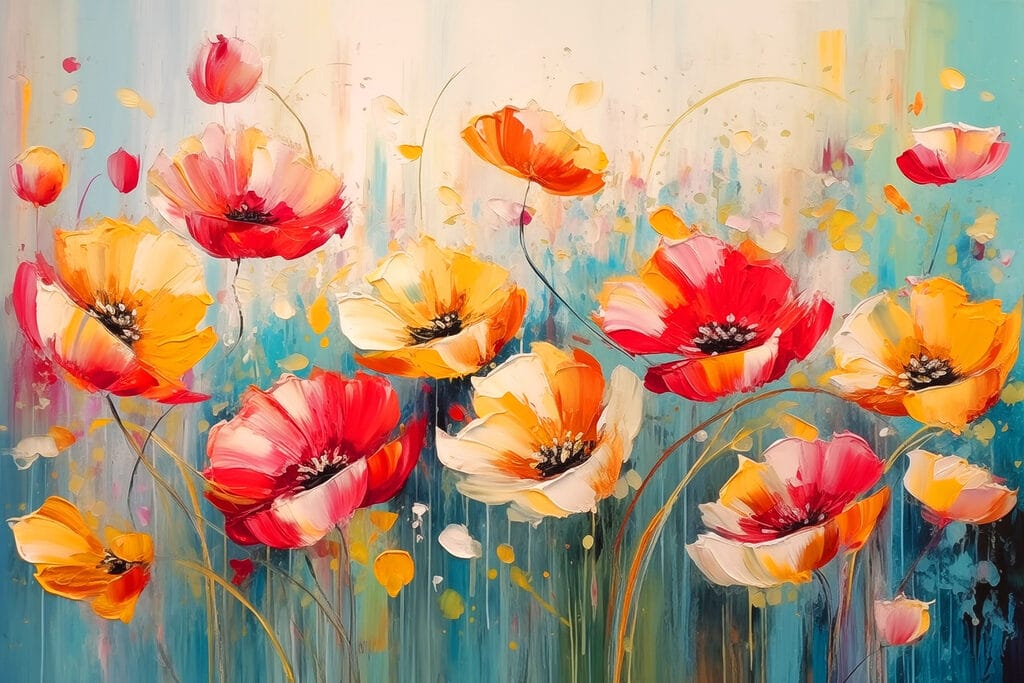 Coquelicots flamboyants — motif complet