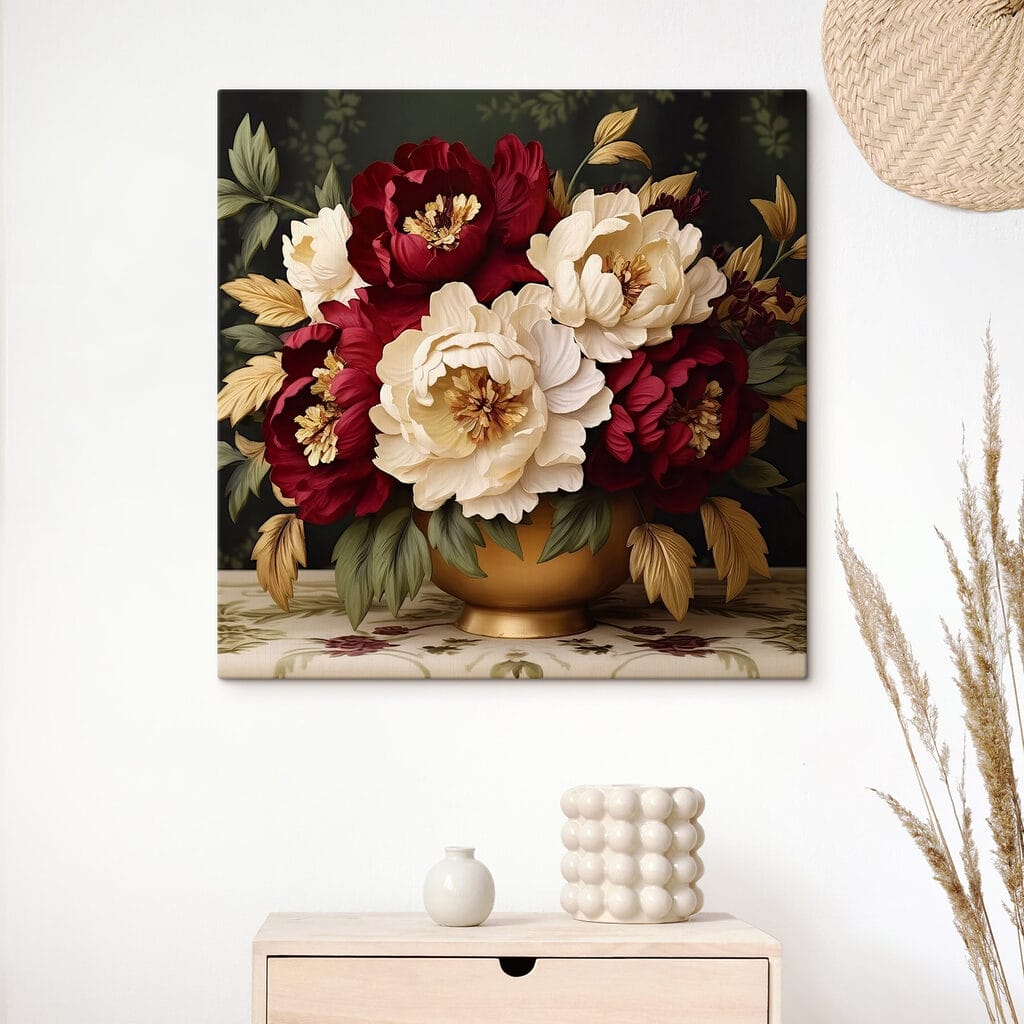 Pivoines rouges et blanches — intérieur 1