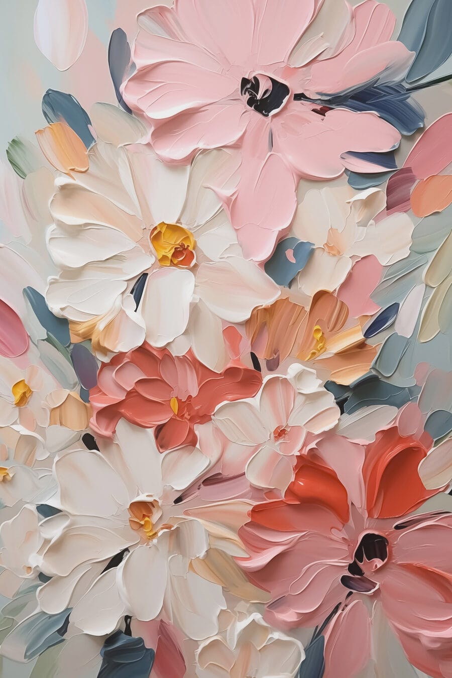 Fleurs roses en aplats — motif complet