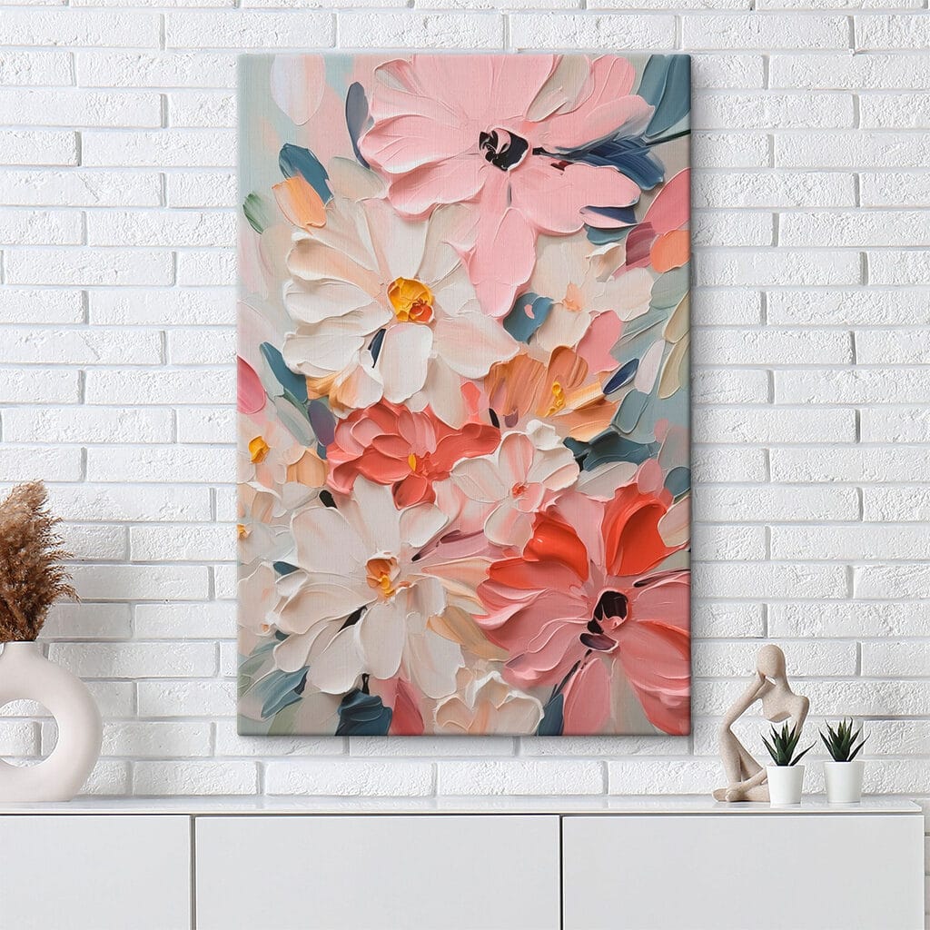 Fleurs roses en aplats — intérieur 2