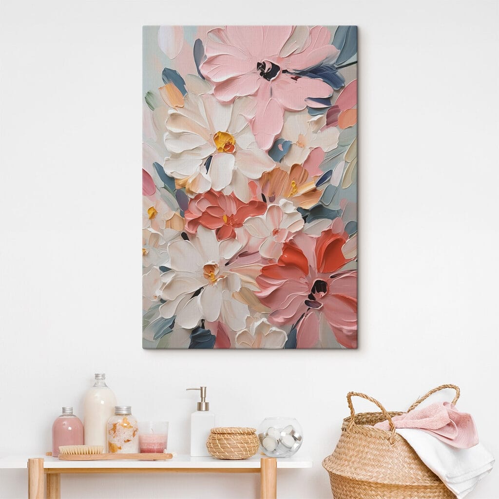Fleurs roses en aplats — intérieur 1