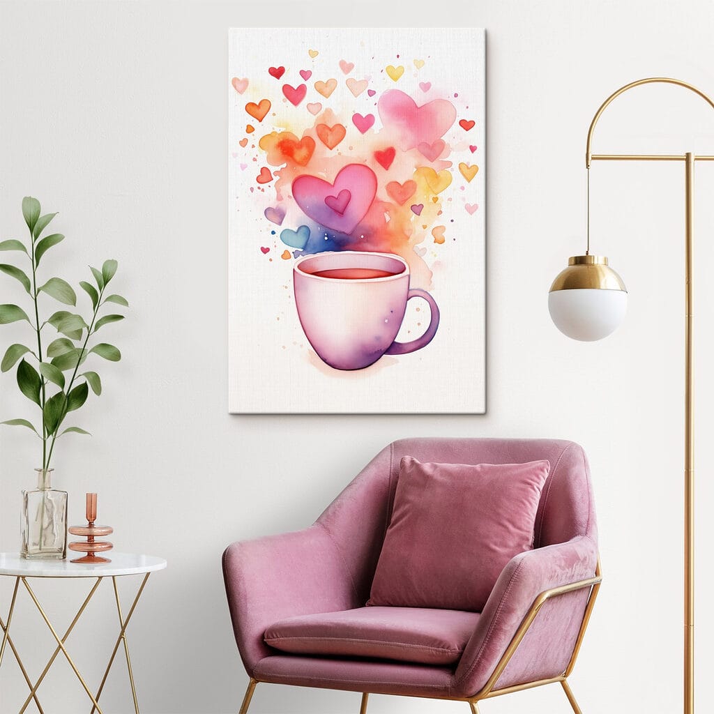 Tasse rose et cœurs — intérieur 1
