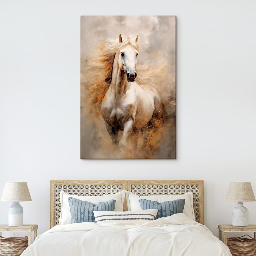 Cheval blanc, poussière dorée — intérieur 2