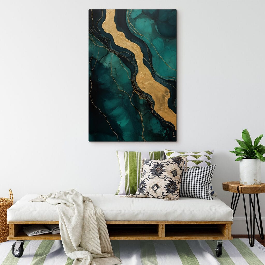 Veine dorée, bleu pétrole — intérieur 2