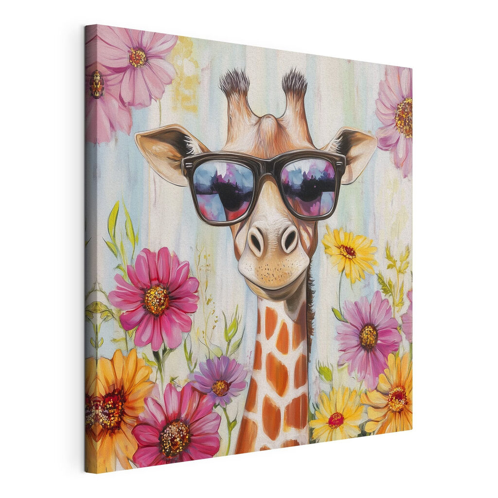 Girafe parmi les fleurs — vue du produit