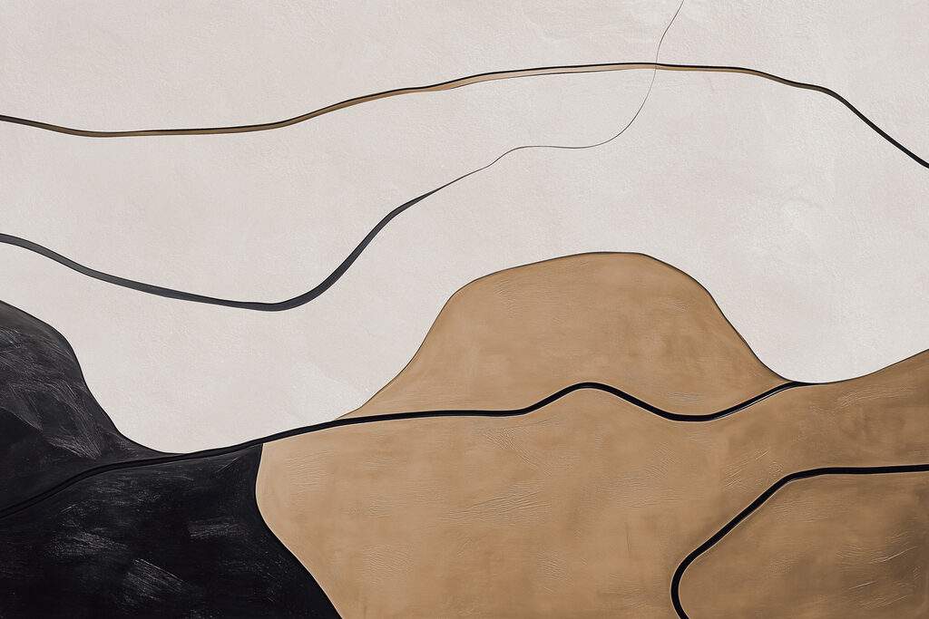 Lignes noires, tons sable — motif complet