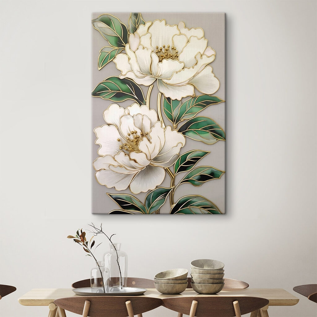Fleurs crème cernées d’or — intérieur 2
