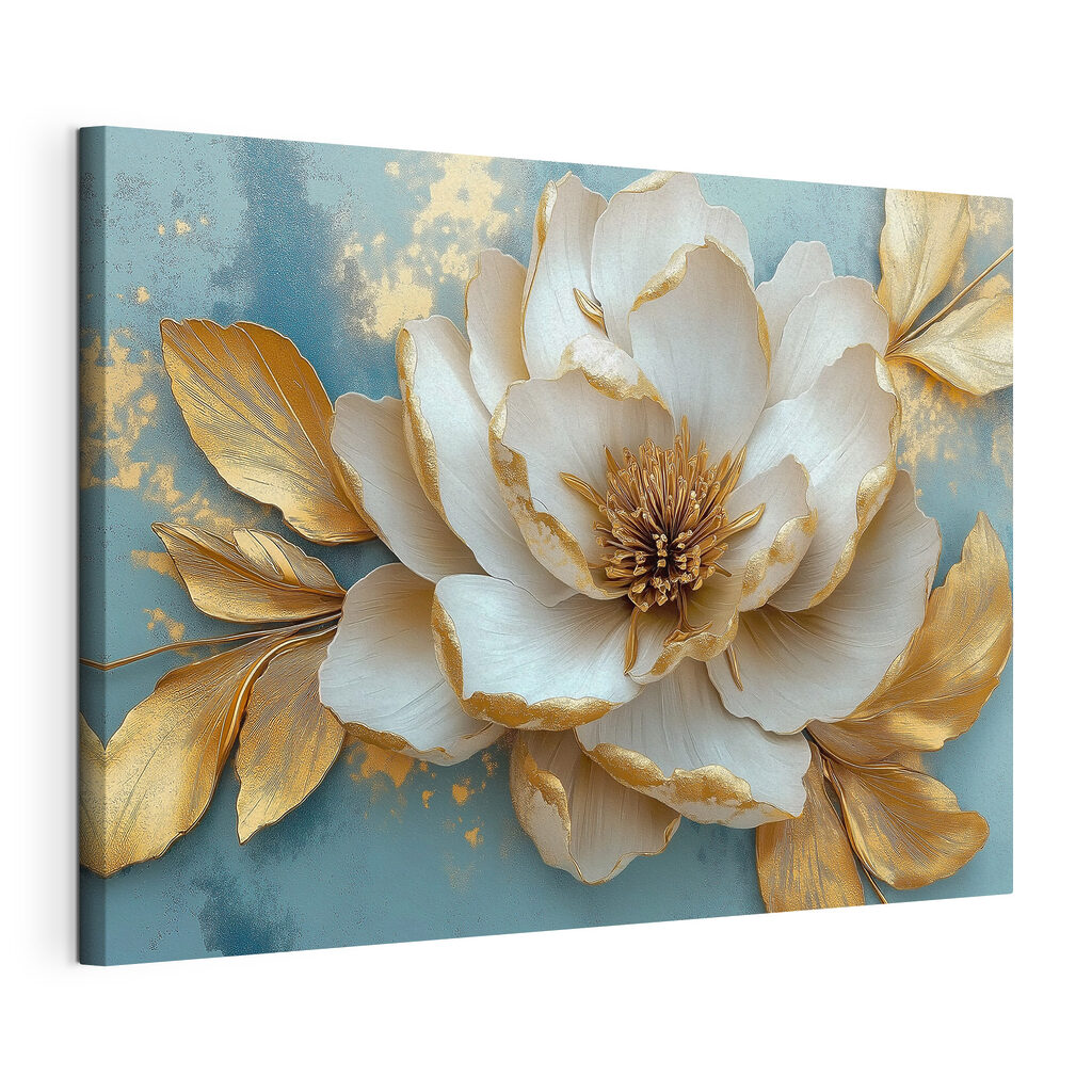 Fleur crème sur turquoise — vue du produit