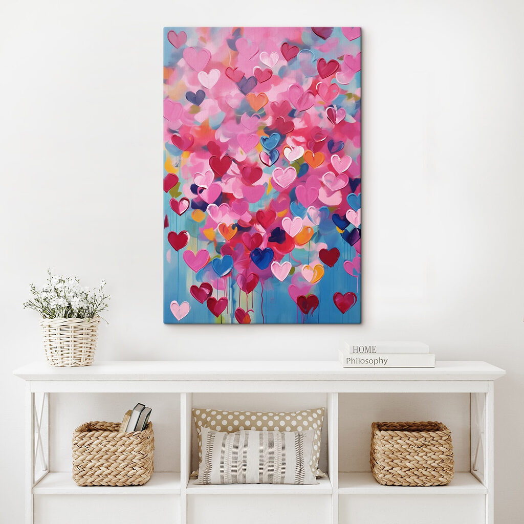 Mosaïque de cœurs colorés — intérieur 2