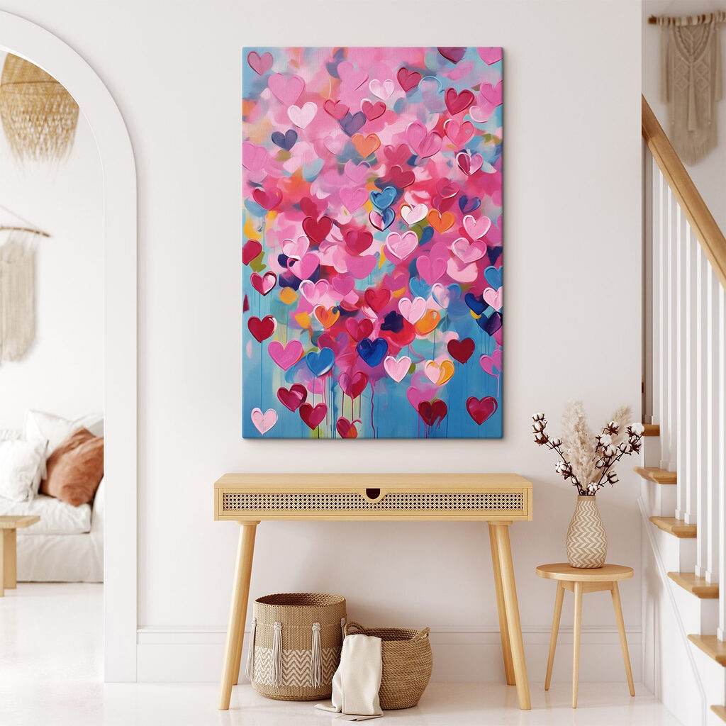 Mosaïque de cœurs colorés — intérieur 1