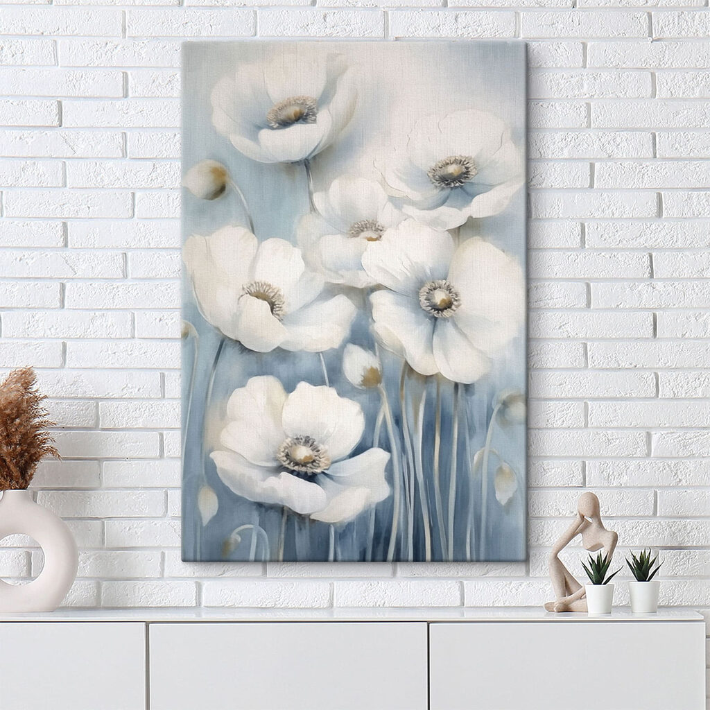 Fleurs blanches élancées — intérieur 2