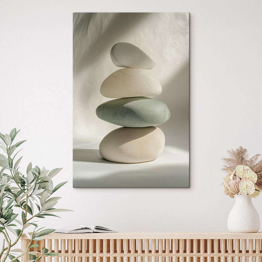 Quatre galets en équilibre — intérieur 2