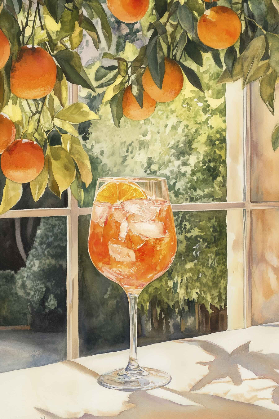 Spritz sous les orangers — motif complet
