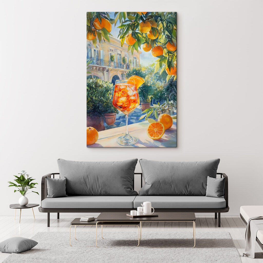 Oranges et façades colorées — intérieur 2