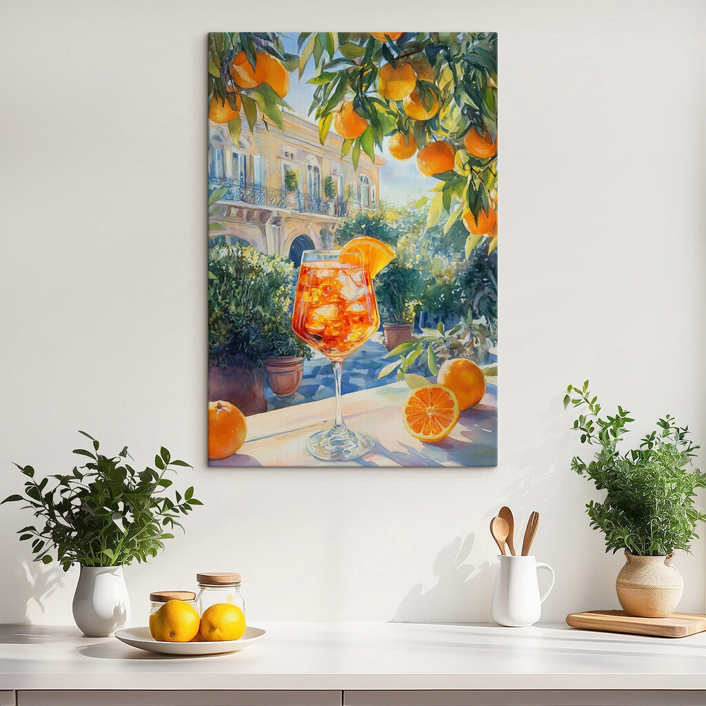 Oranges et façades colorées dans un intérieur