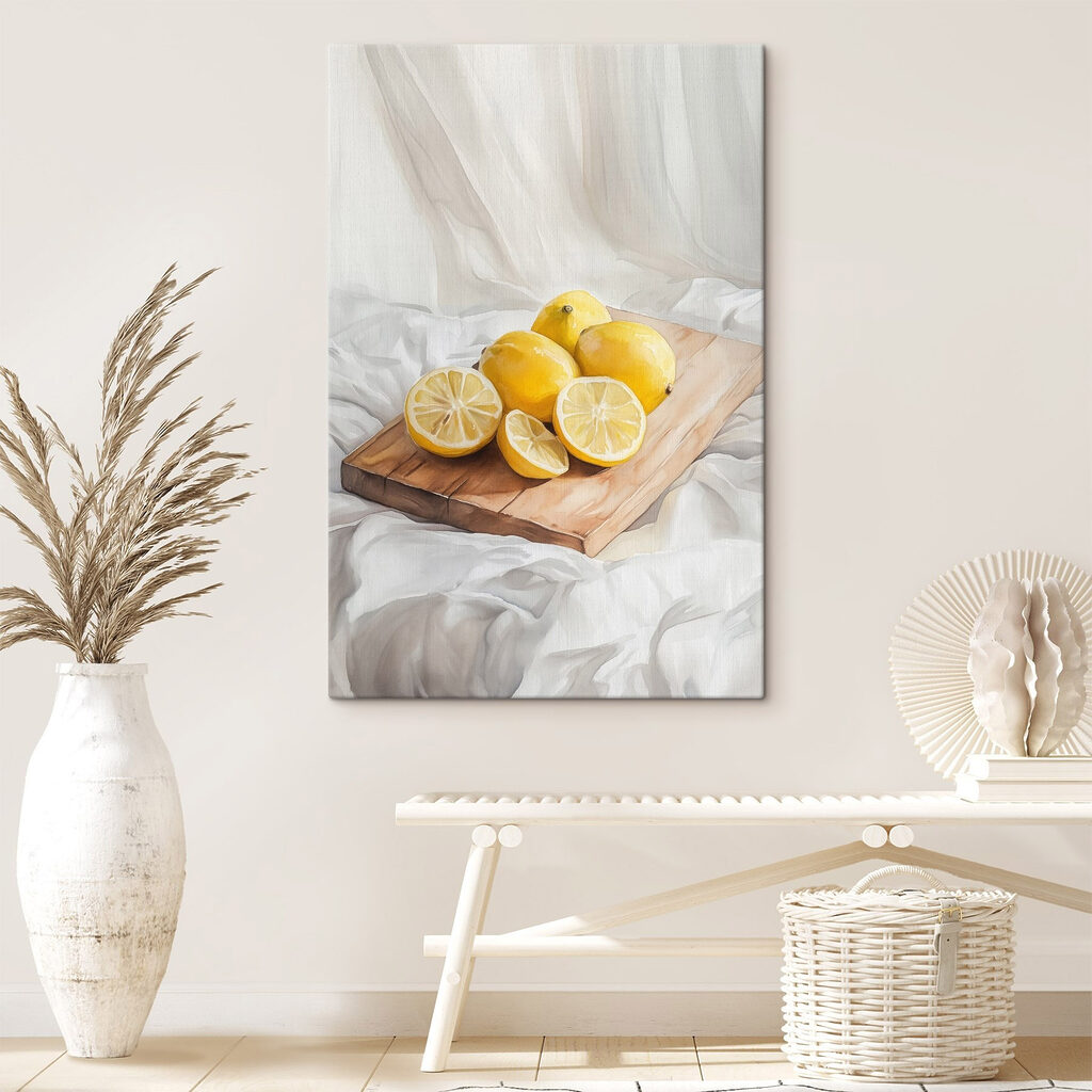 Citrons sur linge blanc — intérieur 1
