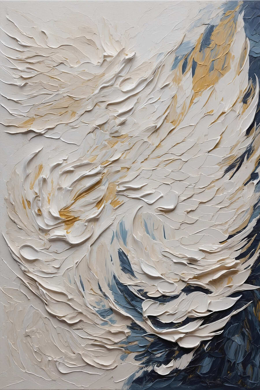 Coulée blanche et bleue — motif complet