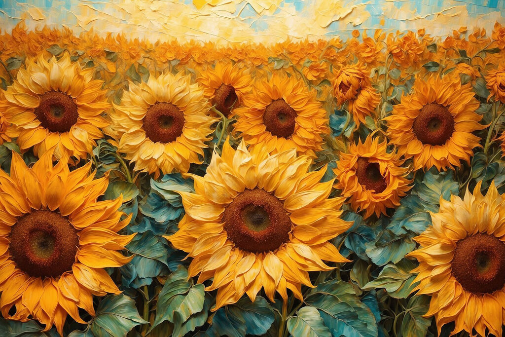 Tournesols jusqu’à l’horizon — motif complet