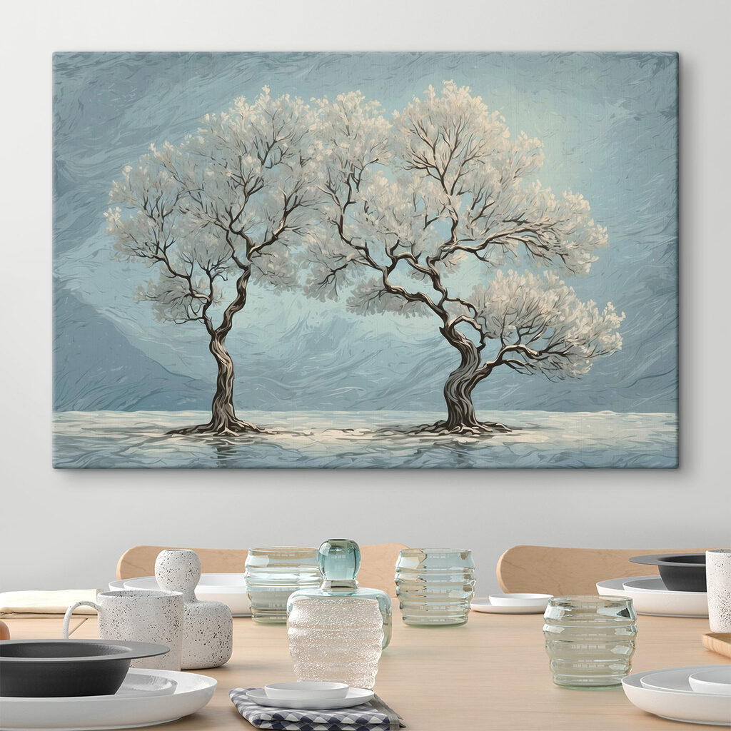 Deux arbres, bleu d’hiver — intérieur 3