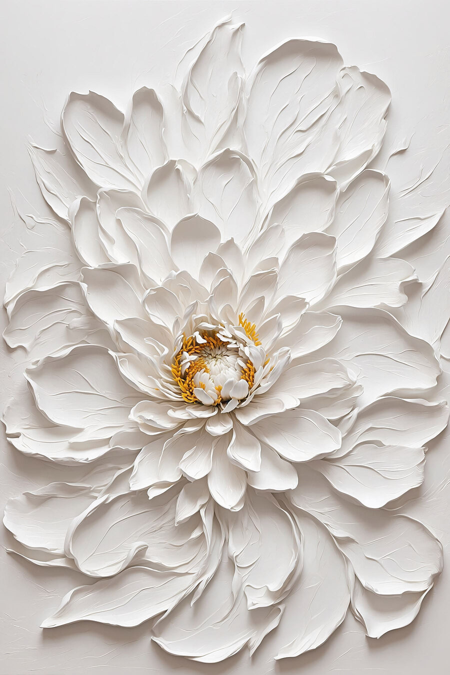 Fleur blanche mouchetée d’or — motif complet
