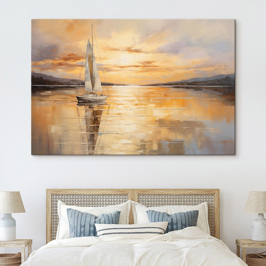 Voilier solitaire au couchant — intérieur 2
