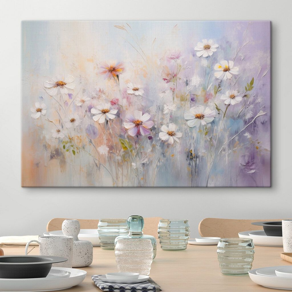 Marguerites et touches lilas — intérieur 2