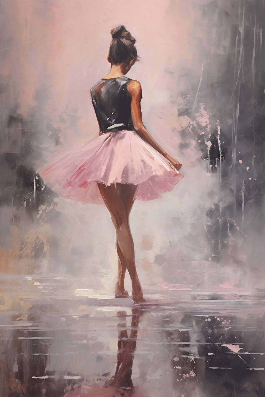 Ballerine au tutu rose — motif complet