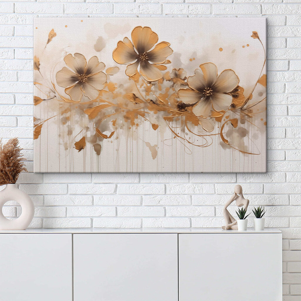 Fleurs mordorées et volutes — intérieur 2