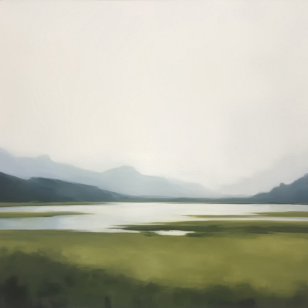 Plaine au ciel pâle — motif complet