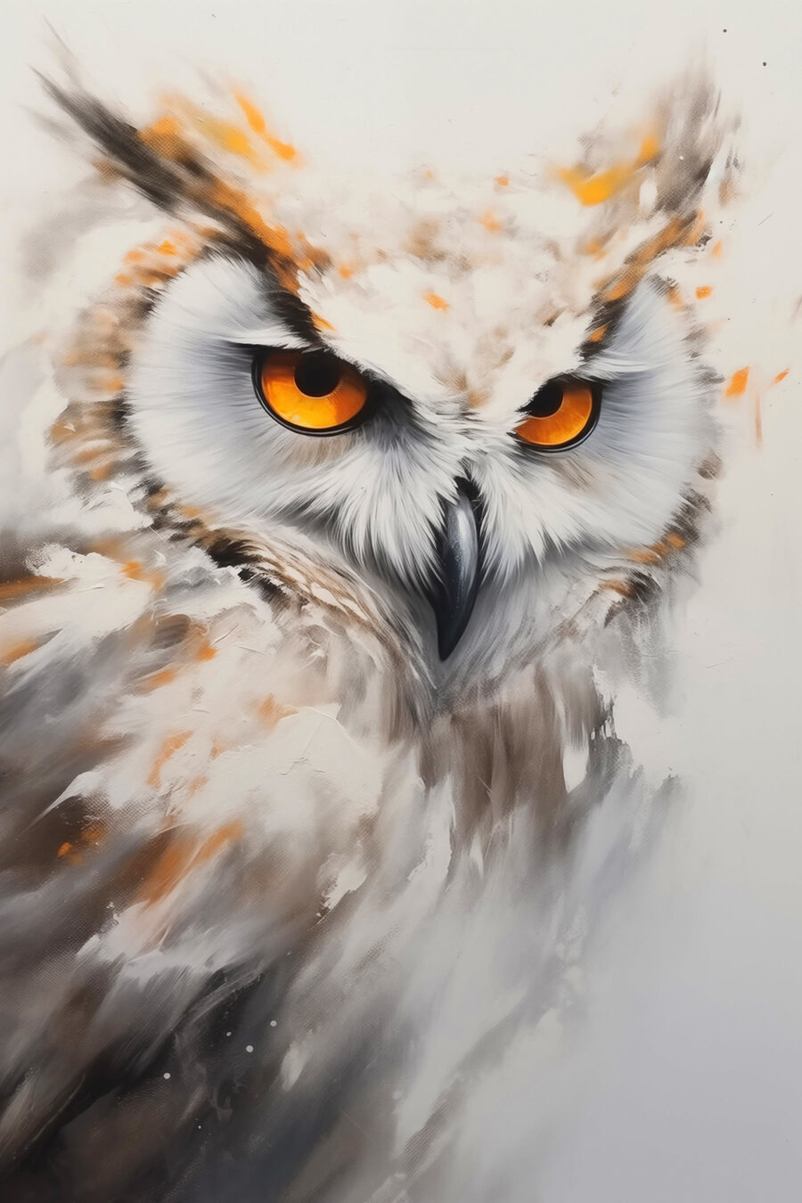 Hibou aux yeux ardents — motif complet