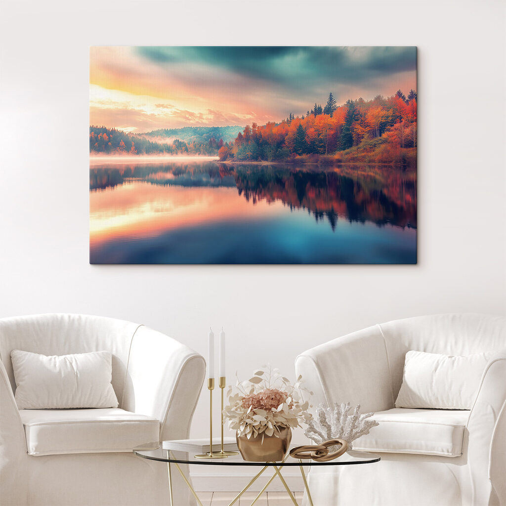 Lac d’automne miroitant — intérieur 1