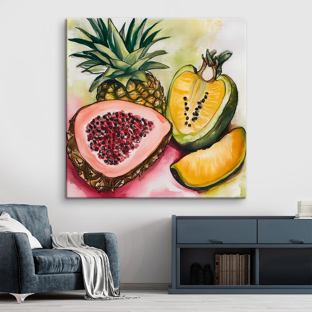 Fruits tropicaux à l’aquarelle — intérieur 1