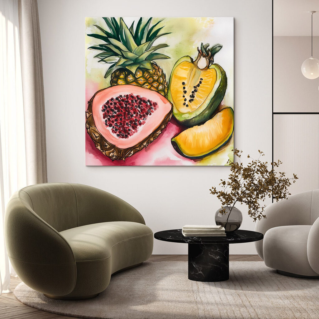 Fruits tropicaux à l’aquarelle — intérieur 2