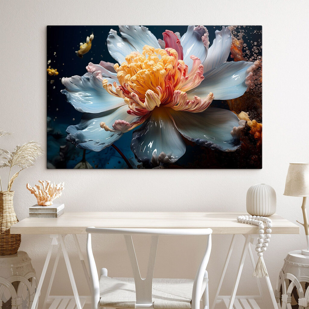 Fleur bleue, cœur orange — intérieur 2