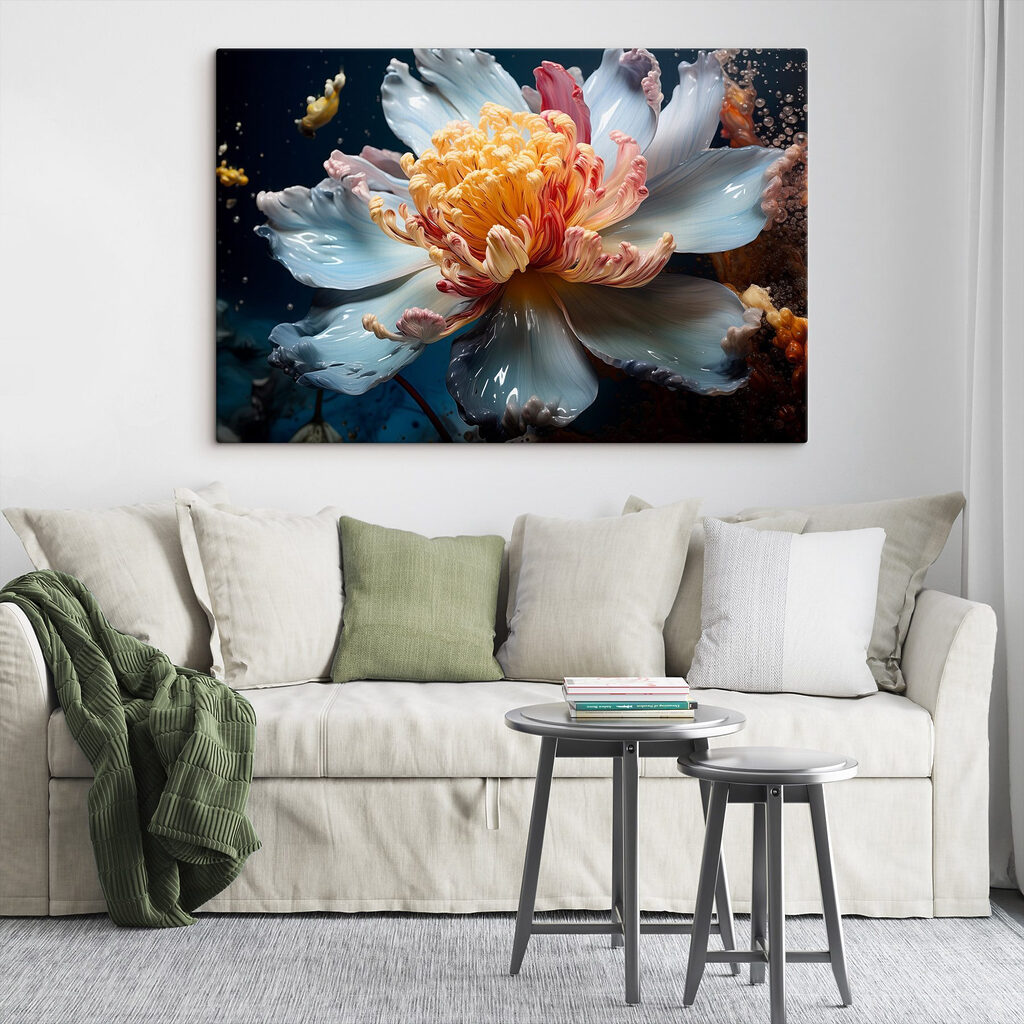 Fleur bleue, cœur orange — intérieur 3