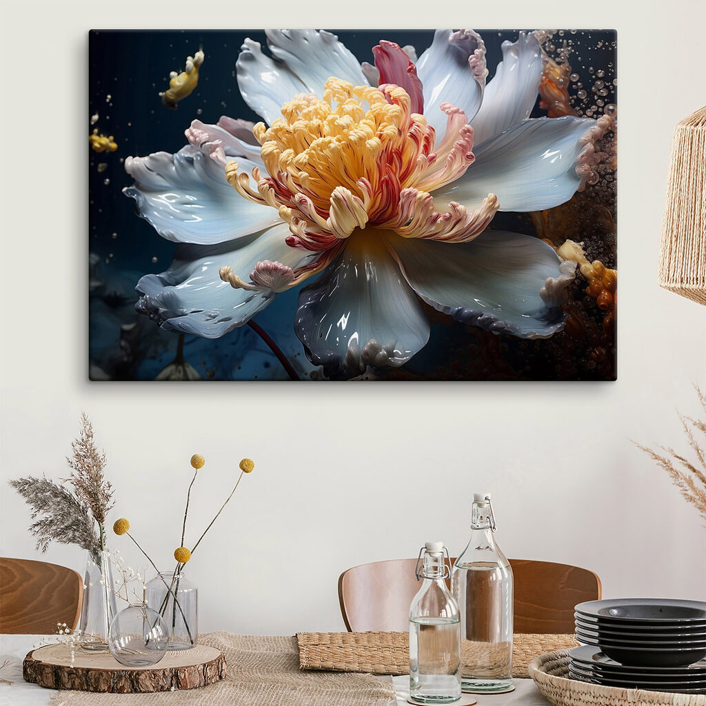 Fleur bleue, cœur orange — intérieur 1