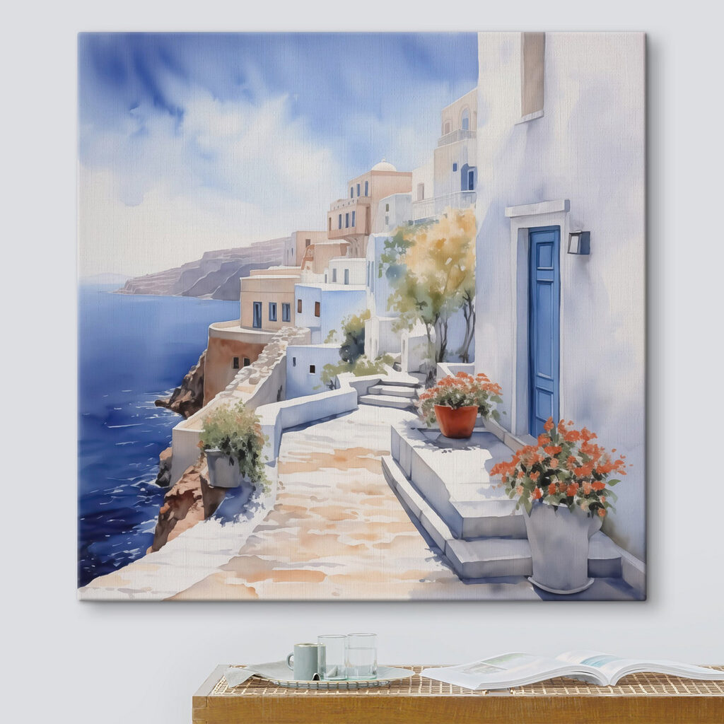 Portes bleues du littoral dans un intérieur