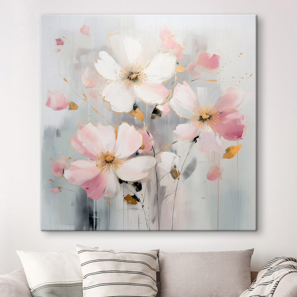 Fleurs blanches et rosées — intérieur 2