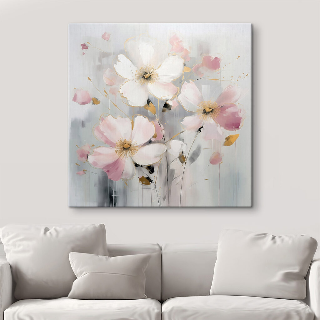 Fleurs blanches et rosées — intérieur 1
