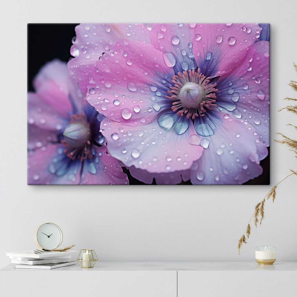 Fleur rose perlée d’eau — intérieur 2