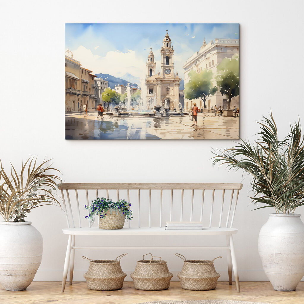 Place ensoleillée et clochers — intérieur 2