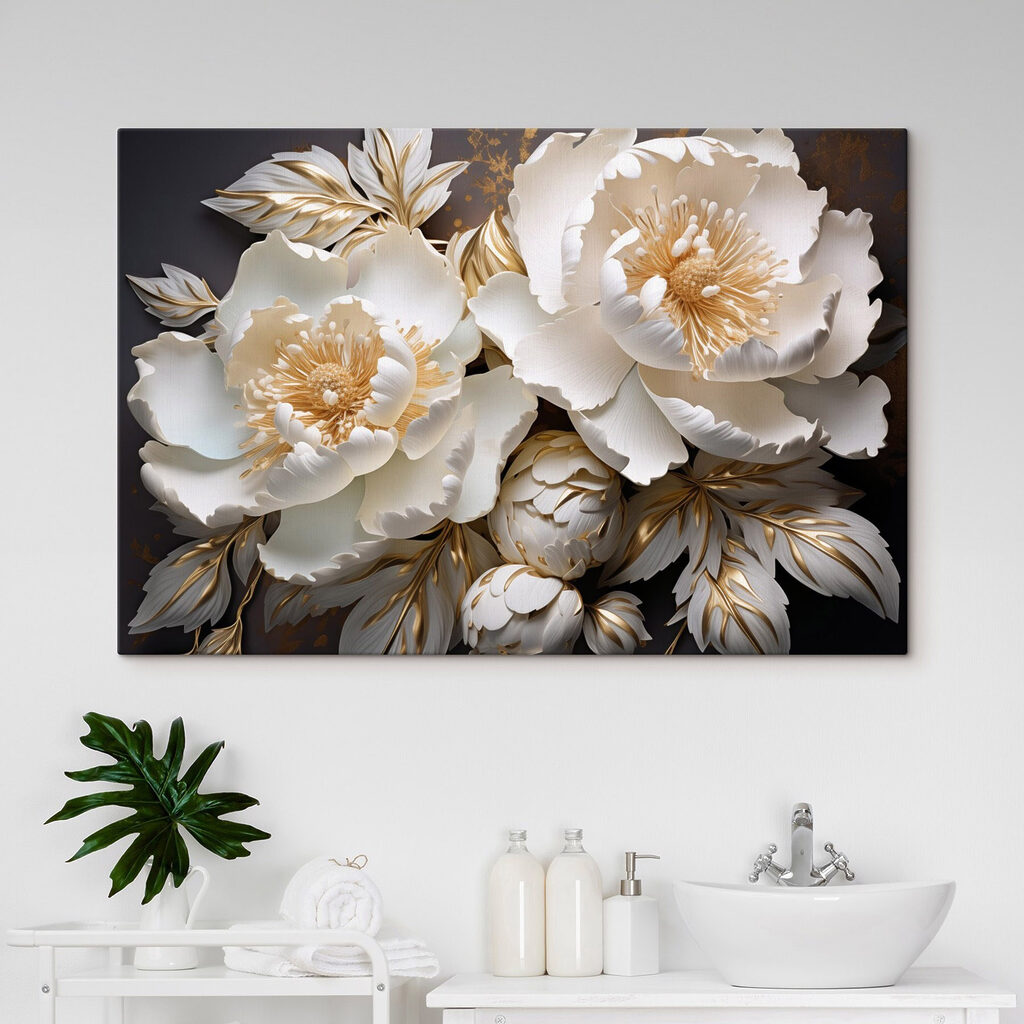 Fleurs crème sur anthracite — intérieur 2