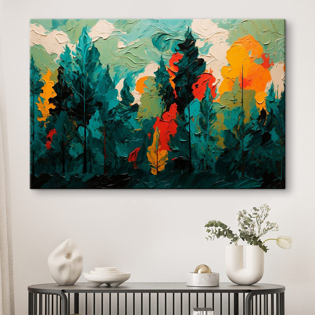 Pins sombres, couleurs vives — intérieur 2